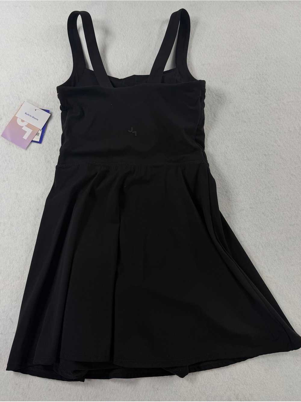 NWT JoyLab Black Active Dress Built In Pull Down Shorts Square Neck XS - Picture 8 of 11